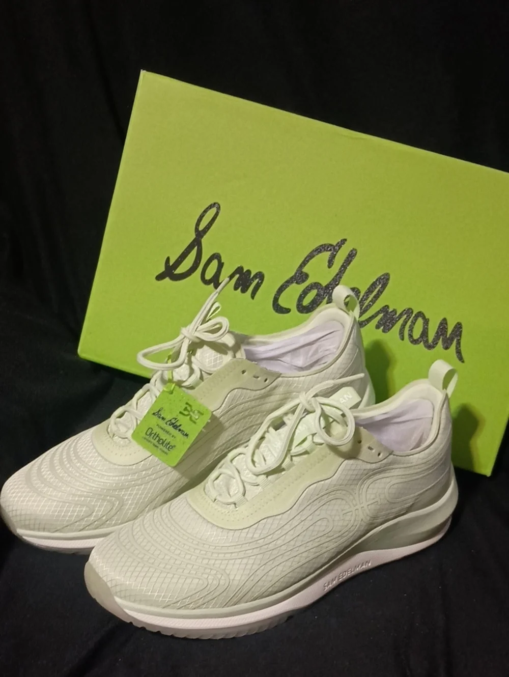 Sam Edelman MILES in Lime Nylon Orthopedic Sneakers w/OrthoLite Insoles Size 9.5